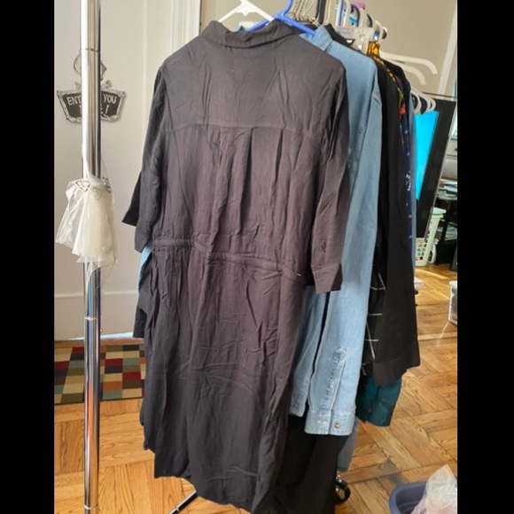 Old Navy black button down draw string dress - Picture 2 of 4